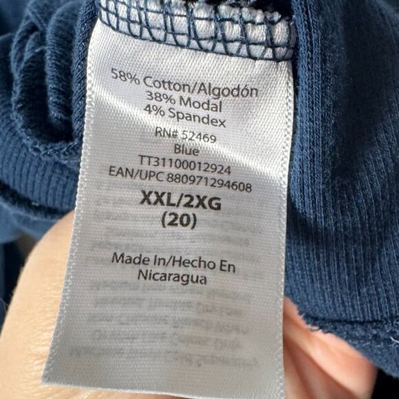 Time and Tru Womens Rib Knit Long Sleeve T Shirt Dark Blue XXL 20 - Picture 6 of 8